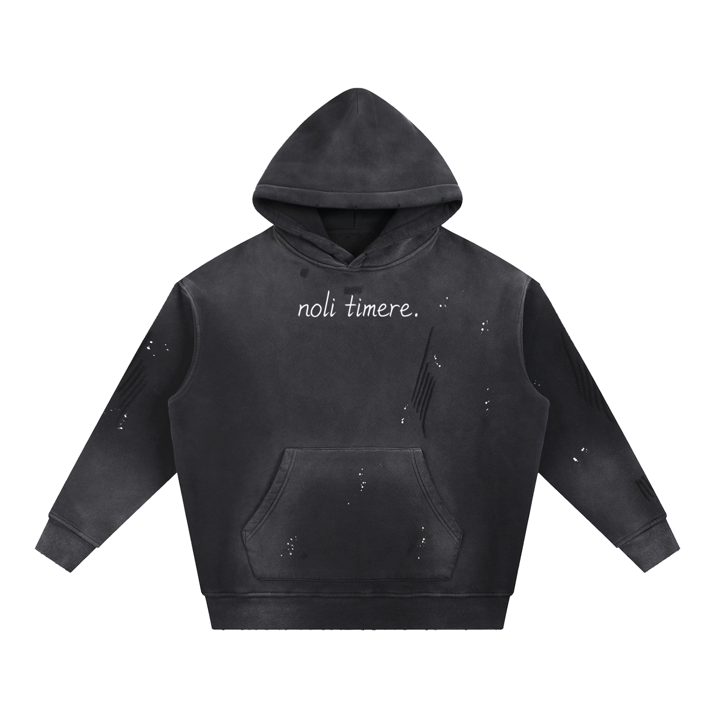 Noli Timere Vintage Frayed Fleece Hoodie